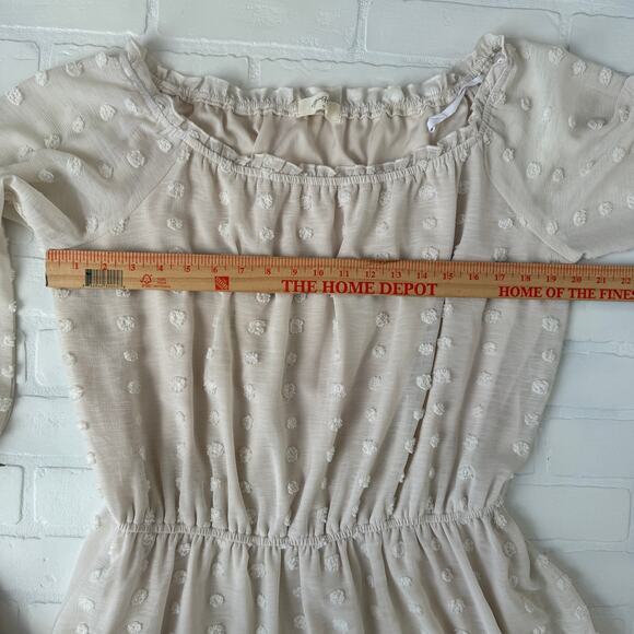 A Beautiful Soul Boutique Cream Long Sleeve Polka Dot Dress Plus Size 1X - Picture 4 of 6